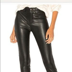 Free people high waisted vegan leather jeans